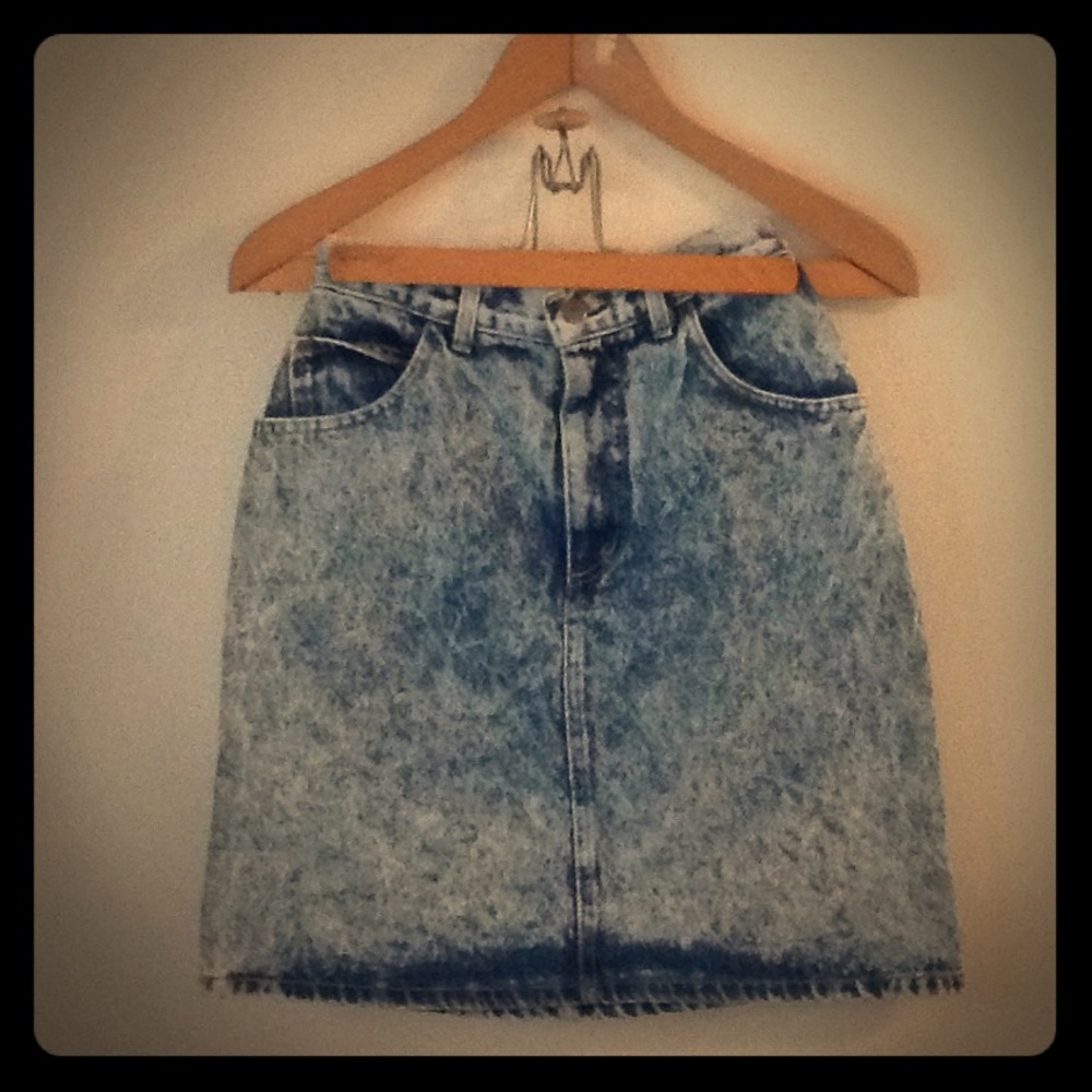 Vintage acid wash georges marciano guess mom skirt